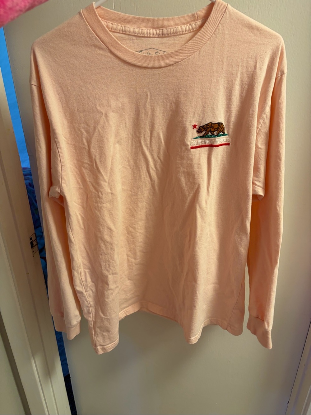 Eighty Eight pink  Long Sleeve Tee with Embroidered Bear Patch